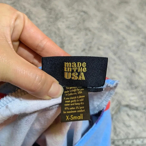 Nooworks Snack Box Dress Greta Blue Snacks Midi Short Sleeve XS V Neck Made USA - Picture 6 of 9